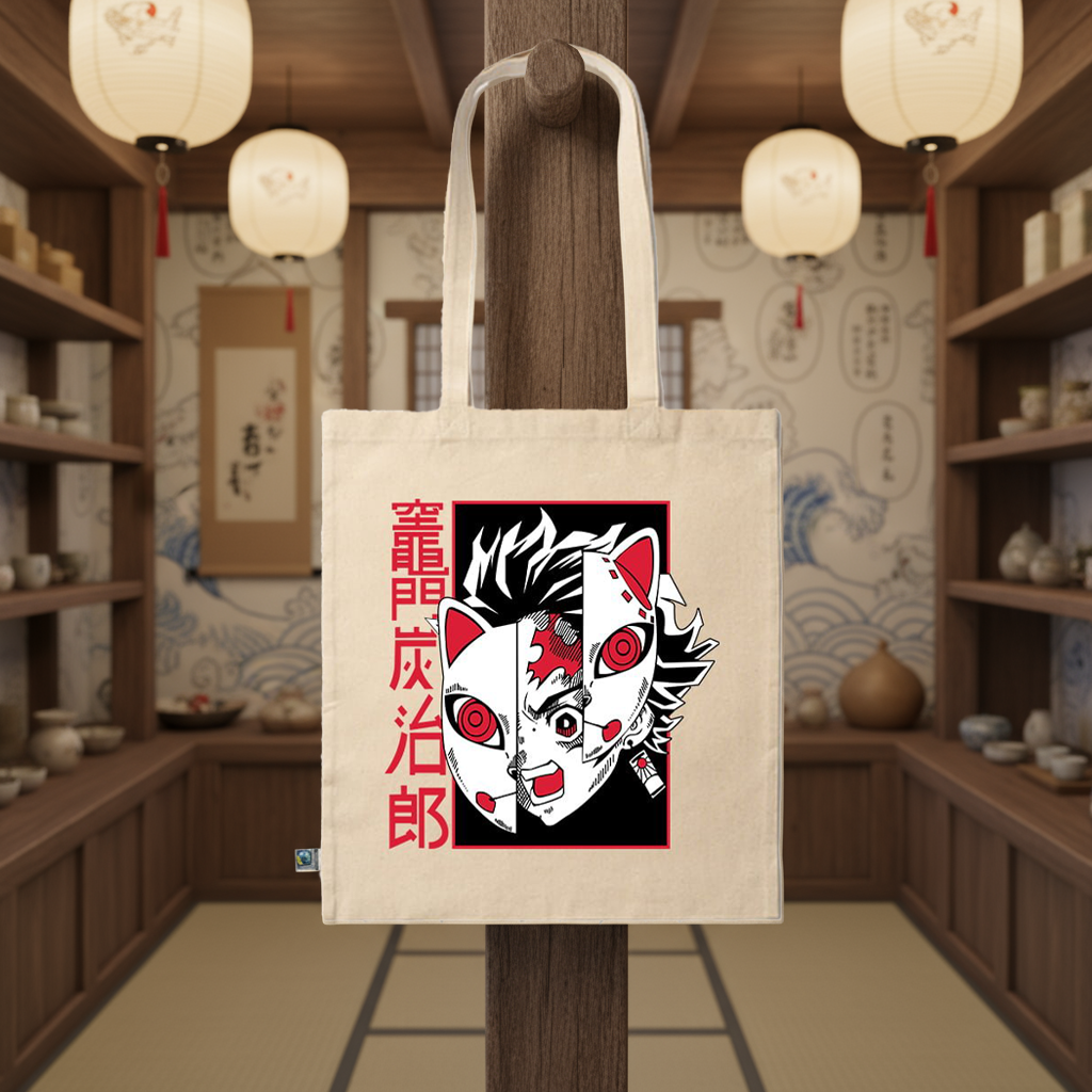 Tote Bag Masque Tanjiro 1 Tote Bag Masque Tanjiro