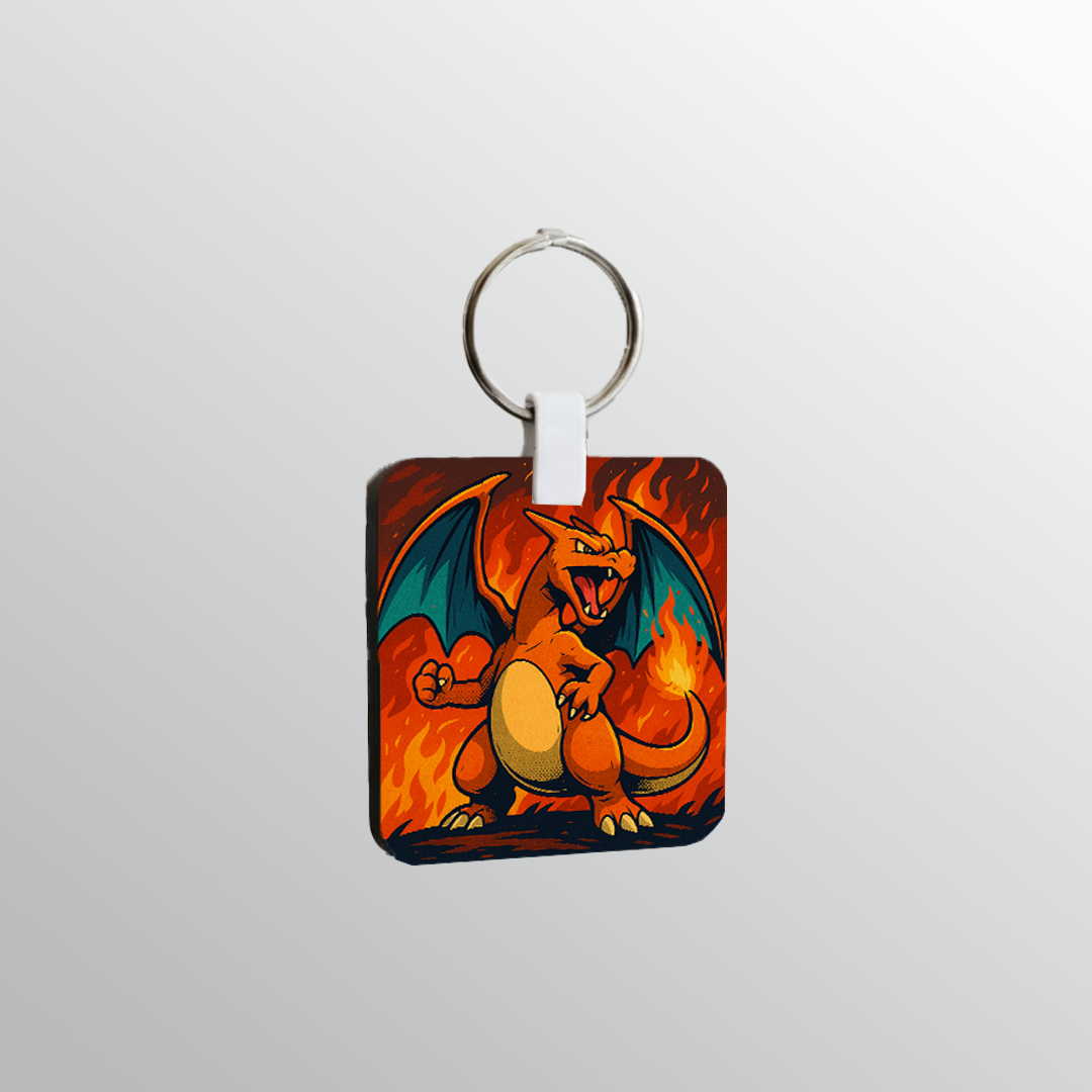 Porte-clé Dracaufeu Carré 2 Porte-clé Dracaufeu Carré – Image 2